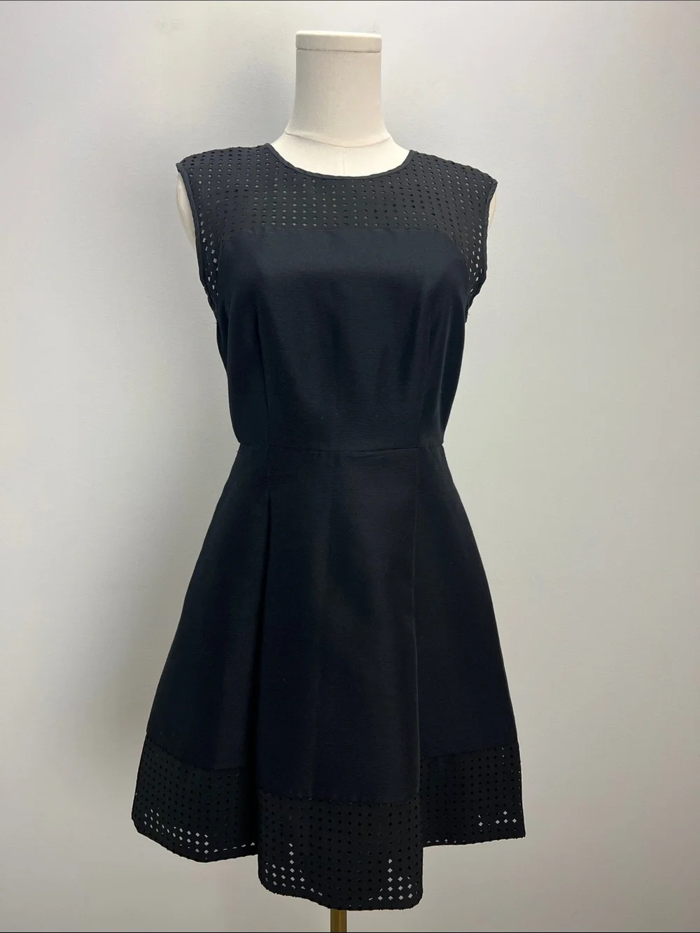 J. Crew Laser Cut Black Mini Dress Wedding Guest Classic Timeless Event Size 2